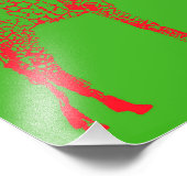 Rode Giraffe Stencil Foto Afdruk (Hoek)