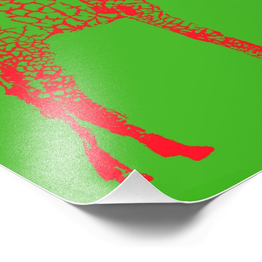 Rode Giraffe Stencil Foto Afdruk (Hoek)