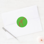 Rode Giraffe Stencil Ronde Sticker (Envelop)