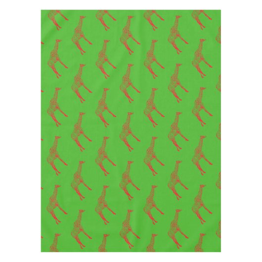 Rode Giraffe Stencil Tafelkleed (Voorkant)
