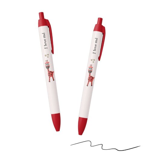 Rode giraffe zwarte inkt pen