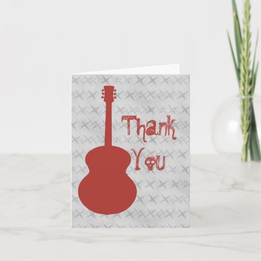 Rode Gitaar Grunge Bedankkaart (Voorkant)