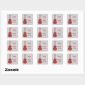 Rode gitaar Grunge Wedding Stickers (Vel)