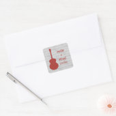 Rode gitaar Grunge Wedding Stickers (Envelop)