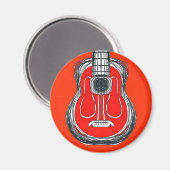 Rode Gitaar Monster Gezicht Magneet (Voorkant / Achterkant)