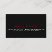 Rode gitaar nek op zwarte muziek leraar visitekaartje (Achterkant)