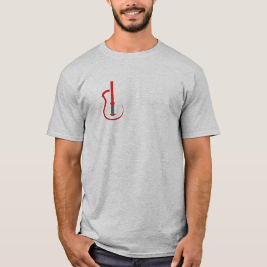 rode gitaar t-shirt (Voorkant)