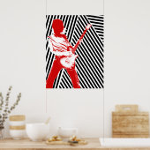 Rode gitarist Poster (Keuken)