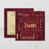 Rode "Giving Bedankt" Thanksgiving Uitnodiging (Voorkant / Achterkant)