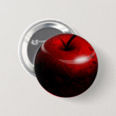 Rode gladde appel - verboden fruit ronde button 5,7 cm (Voorkant /achterkant)