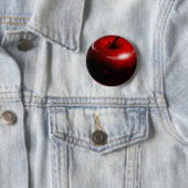 Rode gladde appel - verboden fruit ronde button 5,7 cm (In situ)