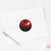 Rode gladde appel - verboden fruit ronde sticker (Envelop)