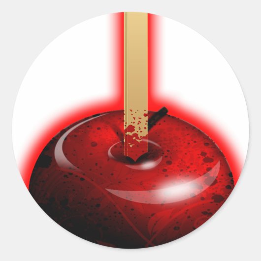 Rode gladde appel - verboden fruit ronde sticker (Voorkant)