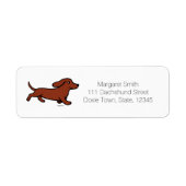 Rode Gladde Dachshond Rent Etiket (Voorkant)