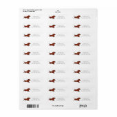 Rode Gladde Dachshond Rent Etiket (Full Sheet)