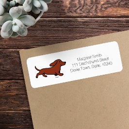 Rode Gladde Dachshond Rent Etiket