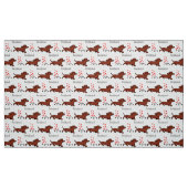 Rode gladde dachshund met zwenkende poten en hart stof (Fat Quarter)