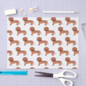 Rode gladde vacht Dachshond Leuke hond patroon Tissuepapier (Craft)