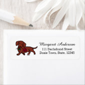 Rode gladharige Dachshund Roos Etiket (Insitu)