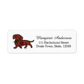Rode gladharige Dachshund Roos Etiket (Voorkant)