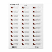 Rode gladharige Dachshund Roos Etiket (Full Sheet)