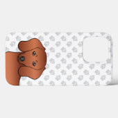 Rode gladharige Dachshund Schattige Cartoon Honden Case-Mate iPhone Case (Achterkant (horizontaal))