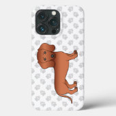Rode gladharige Dachshund Schattige Cartoonhond & Case-Mate iPhone Case (Achterkant)