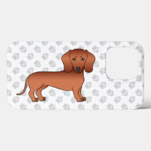 Rode gladharige Dachshund Schattige Cartoonhond & Case-Mate iPhone Case