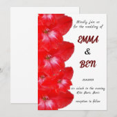 Rode Gladiolus Bloemen bruiloft Kaart (Voorkant / Achterkant)