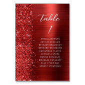 Rode Glam Glitter Metallic Script Bruiloft Kaart (Achterkant)