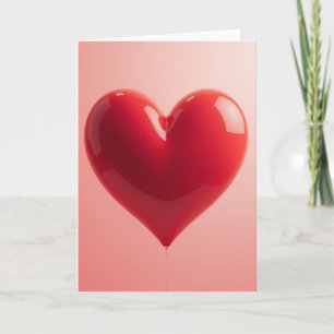 Rode Glanzende Hart Liefdeskaart Kaart