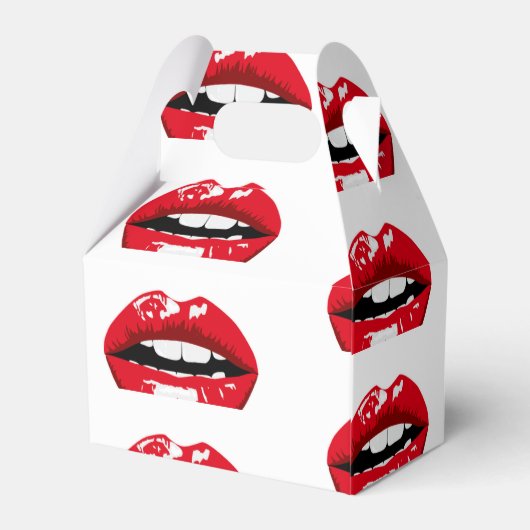 Rode glanzende lippen bedankdoosjes (Achterkant)