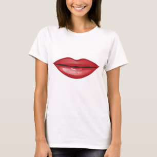 Rode Glanzende Lippen Kus Chic Moderne Glam Schoon T-shirt