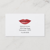 Rode Glanzende Lippen Kus Chic Moderne Glamour Sch Visitekaartje (Achterkant)