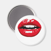 Rode glanzende lippen magneet (Voorkant / Achterkant)