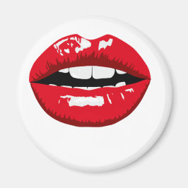 Rode glanzende lippen magneet