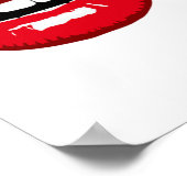 Rode glanzende lippen poster (Hoek)