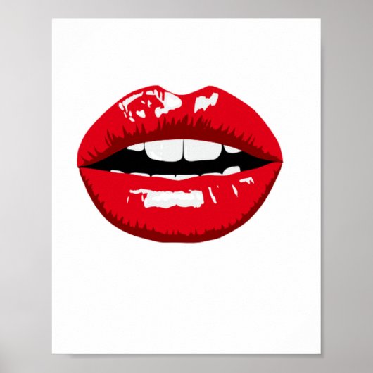 Rode glanzende lippen poster (Voorkant)