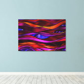 Rode Glas in lood Abstract Canvas Afdruk (Insitu (Houten vloer))