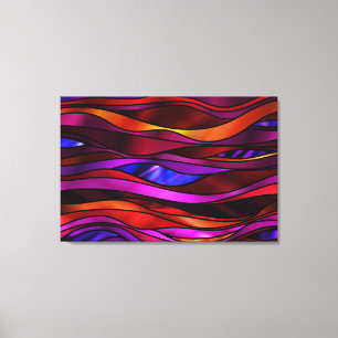 Rode Glas in lood Abstract Canvas Afdruk