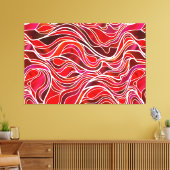 Rode Glas in lood Abstract Canvas Afdruk (Insitu (Woonkamer))