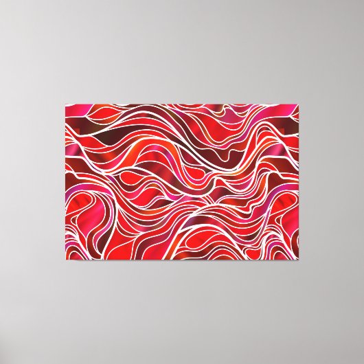 Rode Glas in lood Abstract Canvas Afdruk (Voorkant)