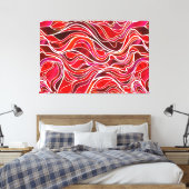 Rode Glas in lood Abstract Canvas Afdruk (Insitu (Slaapkamer))