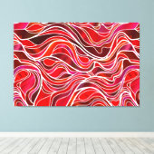 Rode Glas in lood Abstract Canvas Afdruk (Insitu (Houten vloer))