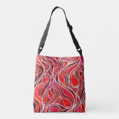 Rode Glas in lood Abstract Crossbody Tas (Achterkant)
