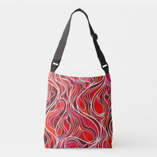 Rode Glas in lood Abstract Crossbody Tas