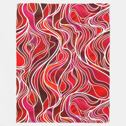 Rode Glas in lood Abstract Fleece Deken (Voorkant)