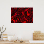 Rode Glas in lood Abstract Poster (Keuken)