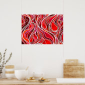 Rode Glas in lood Abstract Poster (Keuken)