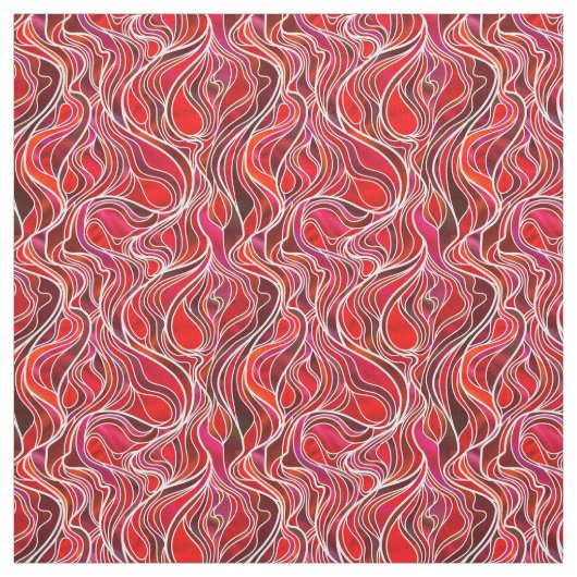 Rode Glas in lood Abstract Stof (Swatch)